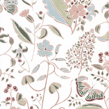 Gemma Rose custom hand-painted floral pattern curtain design by Pepper Home with whimsy and sophistication.