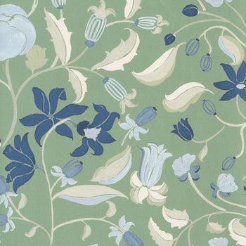 Lulie Parsley custom hand-painted floral pattern by Pepper Home, inspired by a breezy backyard garden.