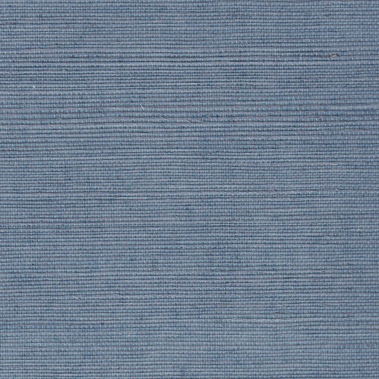 close up of Steel Blue Grasscloth Wallpaper