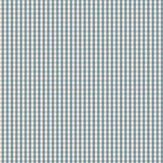 Millie Harbor custom gingham fabric in deep blue, offering a crisp, modern look for made-to-order Pepper Home curtains.