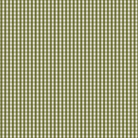 Millie Moss gingham fabric pattern in rich green, woven texture perfect for custom curtains by Pepper Home.