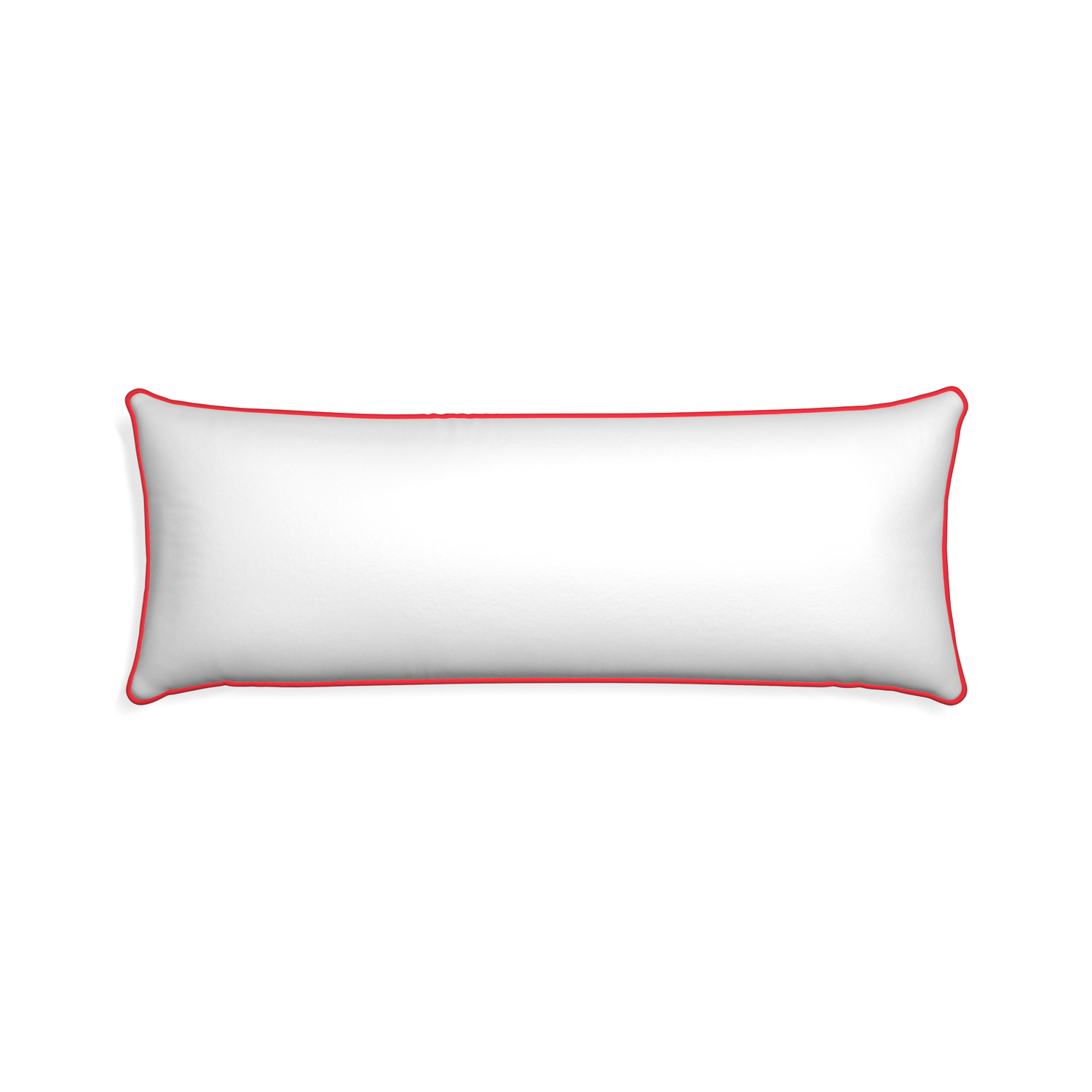 Xl-lumbar snow custom white cottonpillow with cherry piping on white background