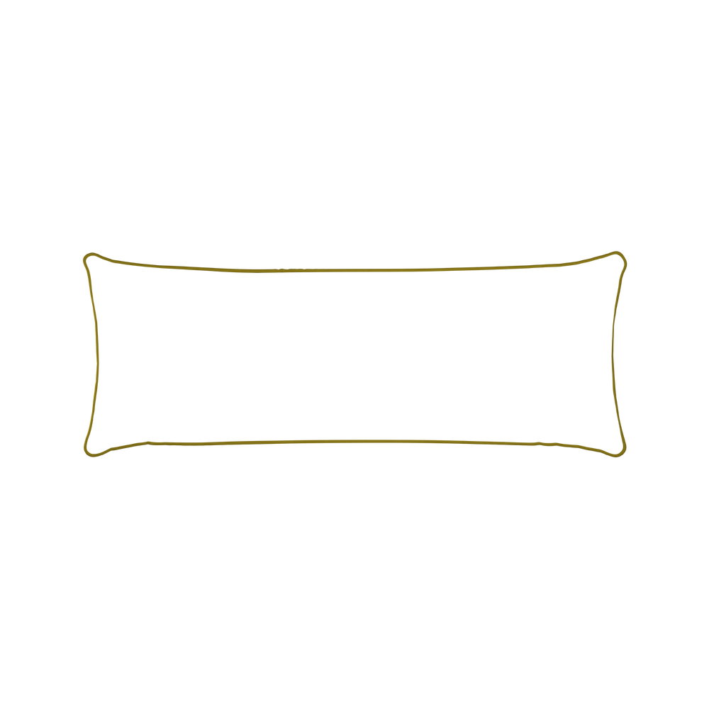 Xl-lumbar lulie eggshell custom pillow with c piping on white background