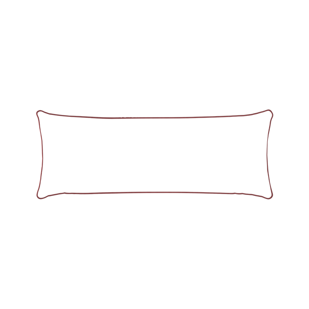 Xl-lumbar gemma pear custom pillow with c piping on white background