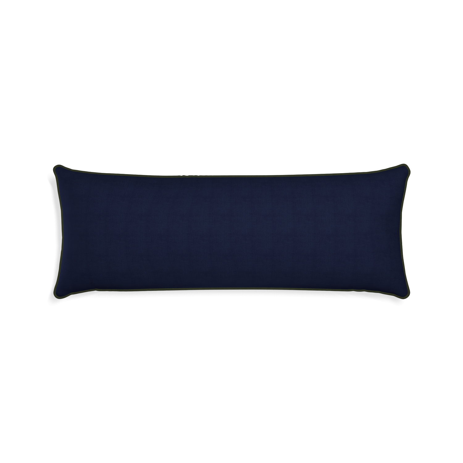 Xl-lumbar midnight custom navy bluepillow with f piping on white background