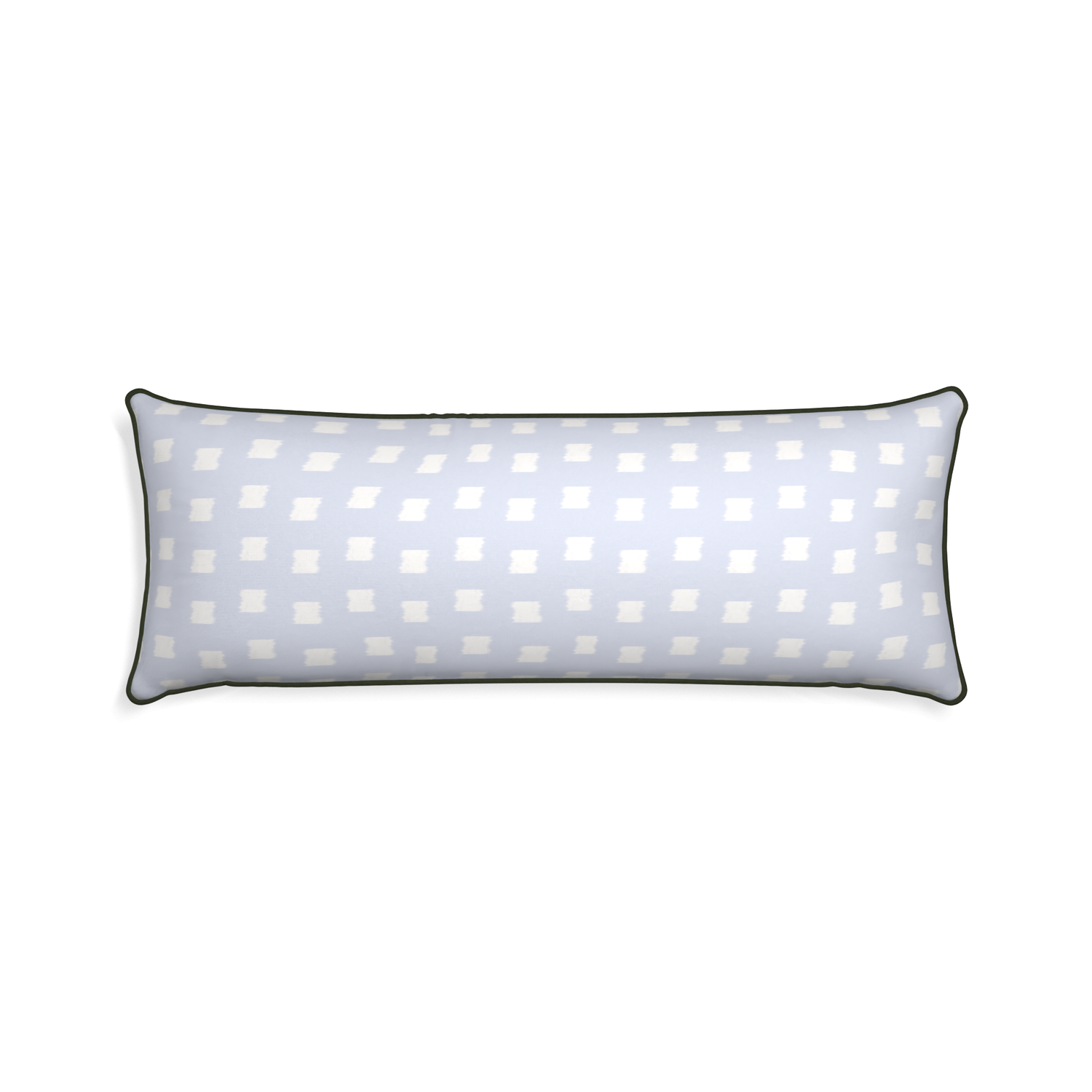 Xl-lumbar denton custom sky blue patternpillow with f piping on white background
