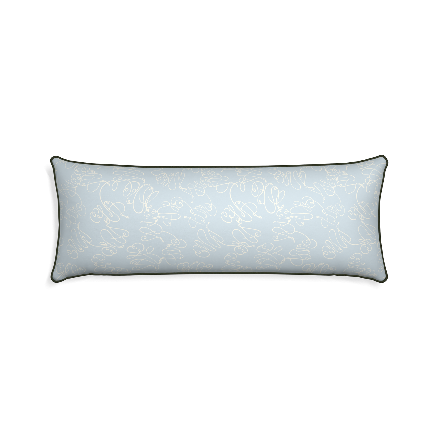 Xl-lumbar mirabella custom powder blue abstractpillow with f piping on white background