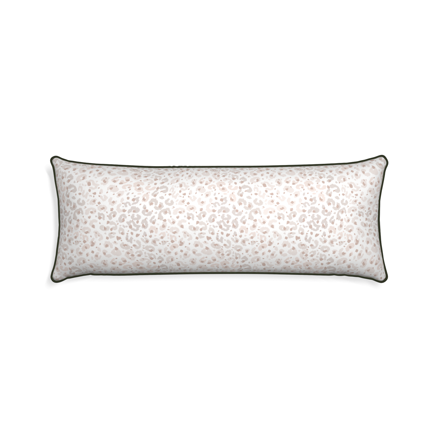 Xl-lumbar rosie custom beige animal printpillow with f piping on white background