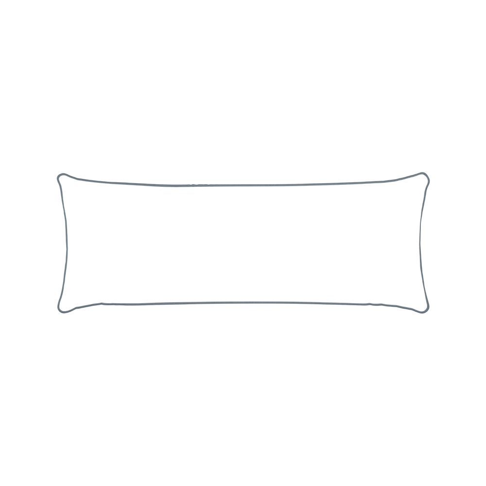 Xl-lumbar gemma pear custom pillow with harbor piping on white background