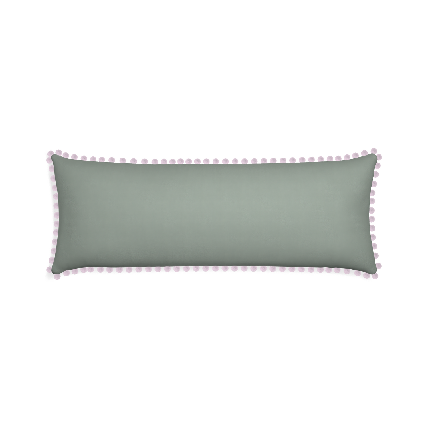 Xl-lumbar sage custom sage green cottonpillow with l on white background