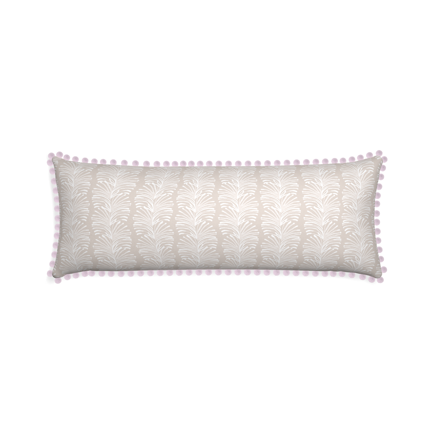 Xl-lumbar emma sand custom sand colored botanical stripepillow with l on white background