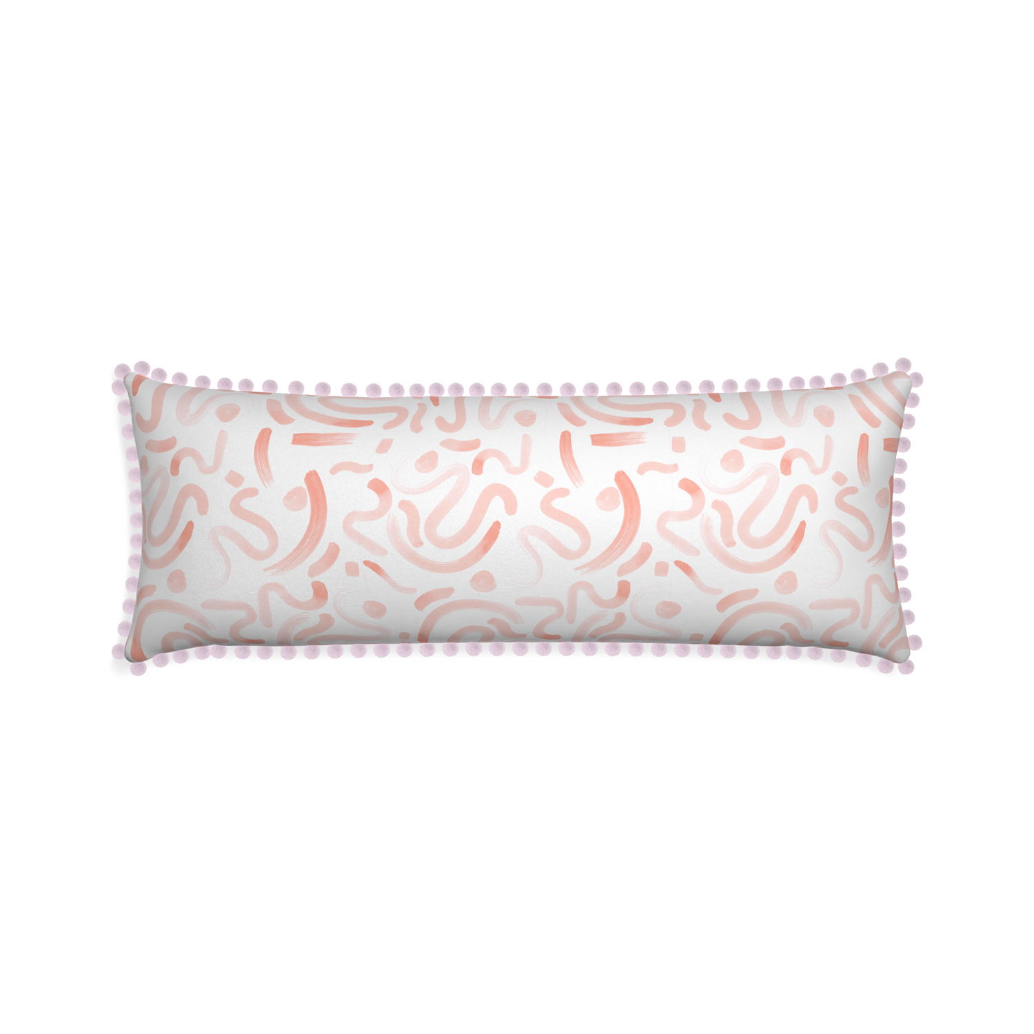 Xl-lumbar hockney pink custom pink graphicpillow with l on white background