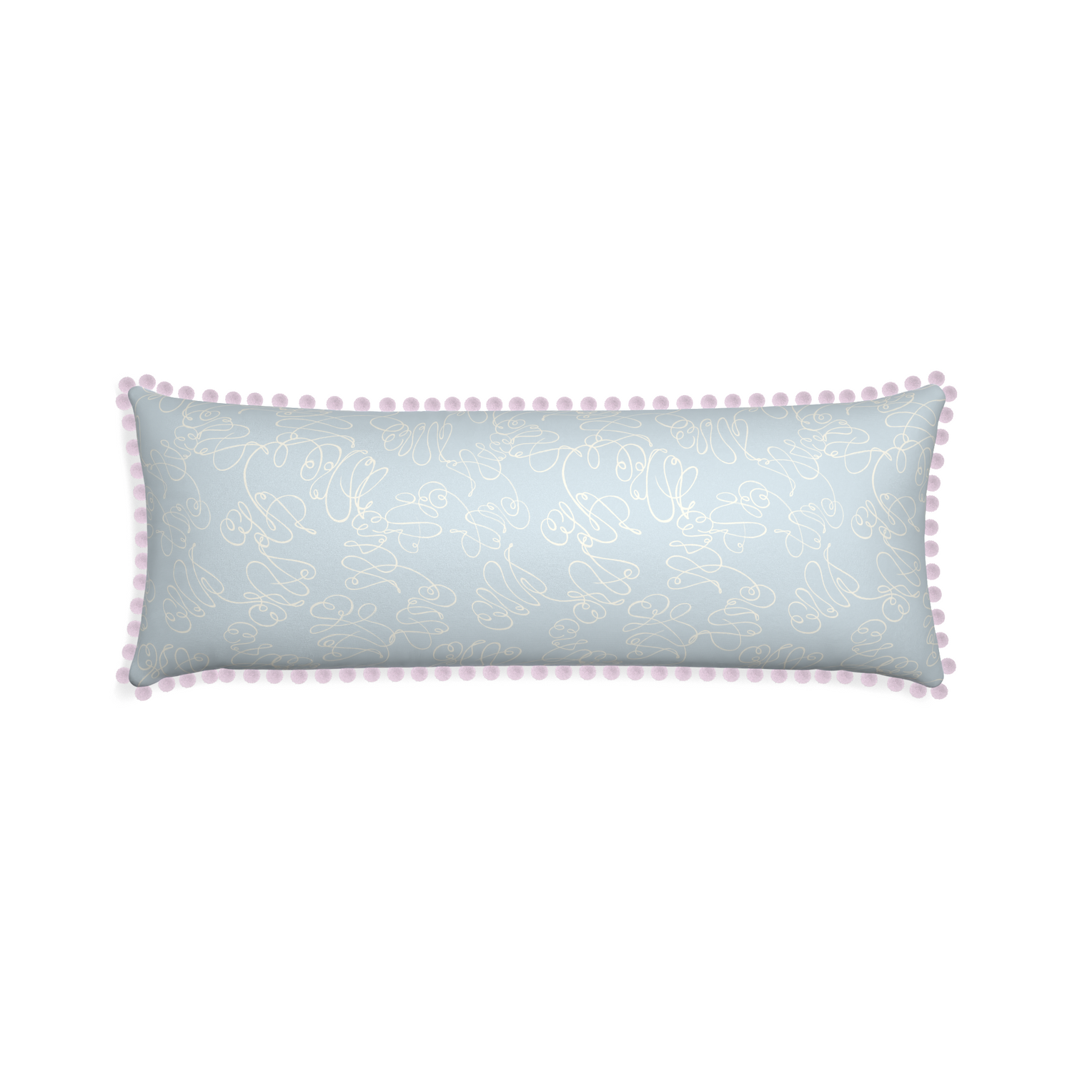 Xl-lumbar mirabella custom powder blue abstractpillow with l on white background