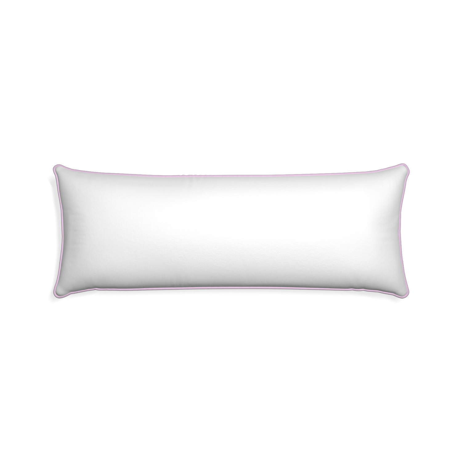Xl-lumbar snow custom white cottonpillow with l piping on white background