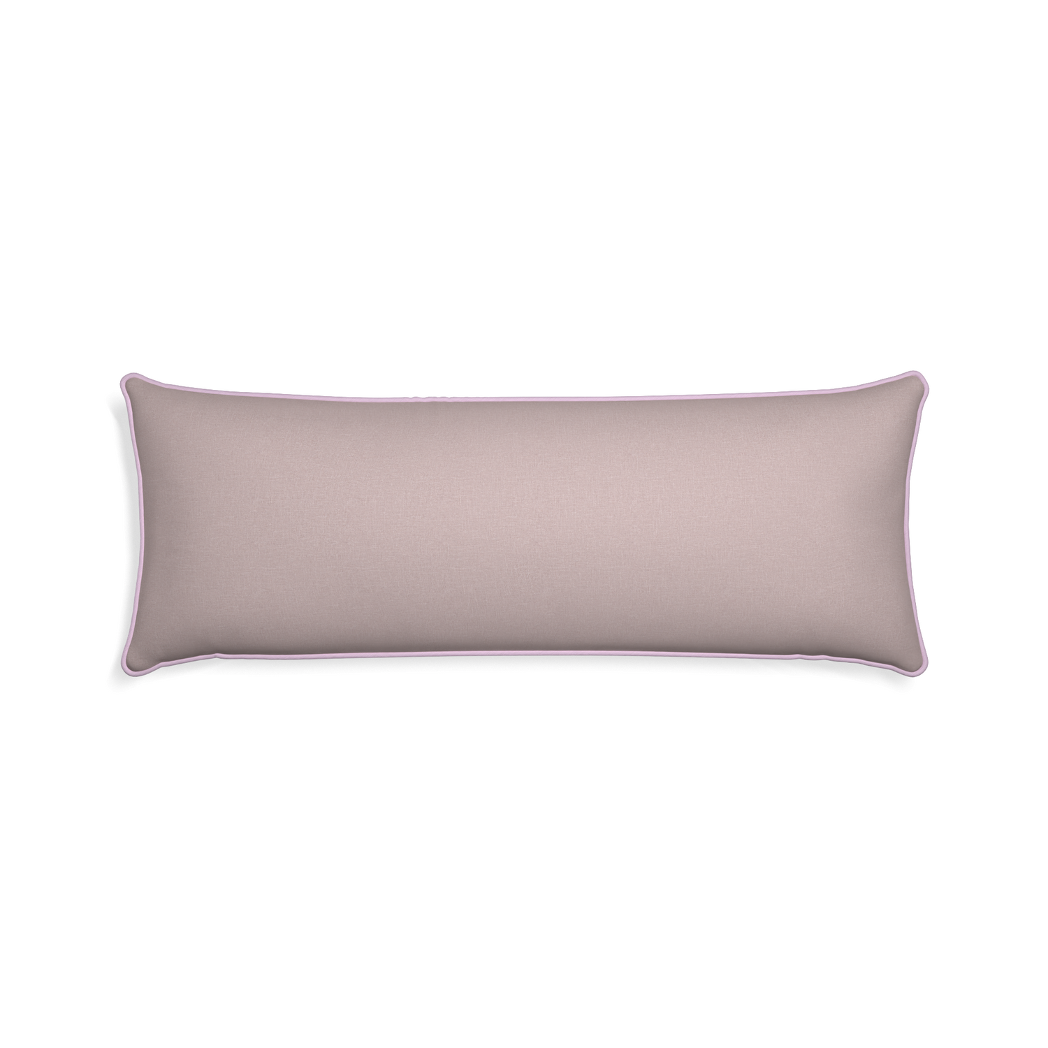 Xl-lumbar orchid custom mauve pinkpillow with l piping on white background