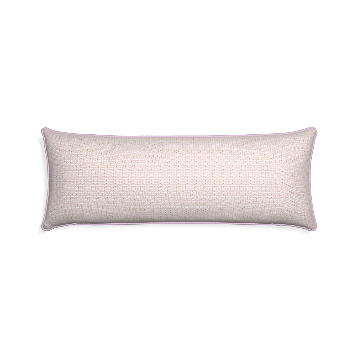 Xl-lumbar loomi pink custom pink geometricpillow with l piping on white background