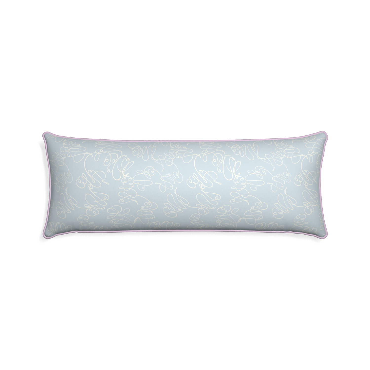 Xl-lumbar mirabella custom powder blue abstractpillow with l piping on white background