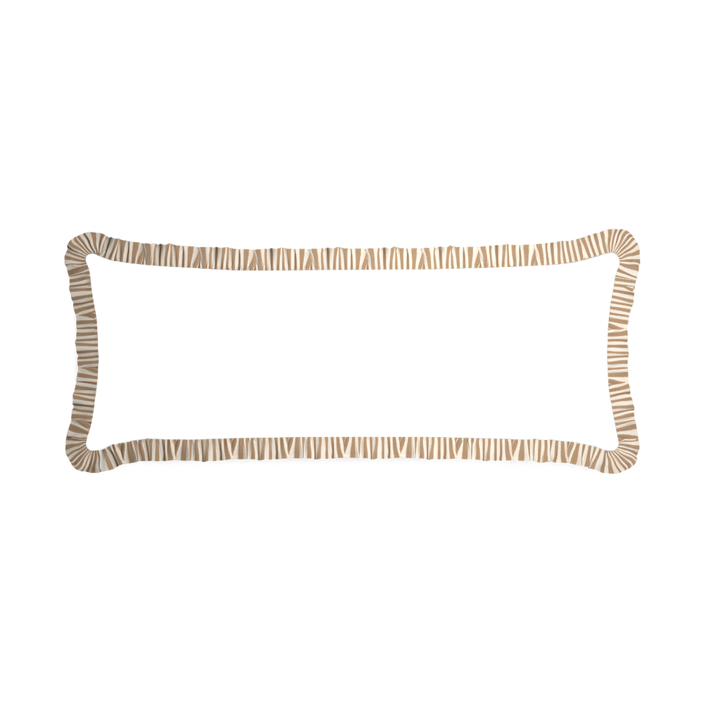 Xl-lumbar ruby moss custom pillow with l on white background