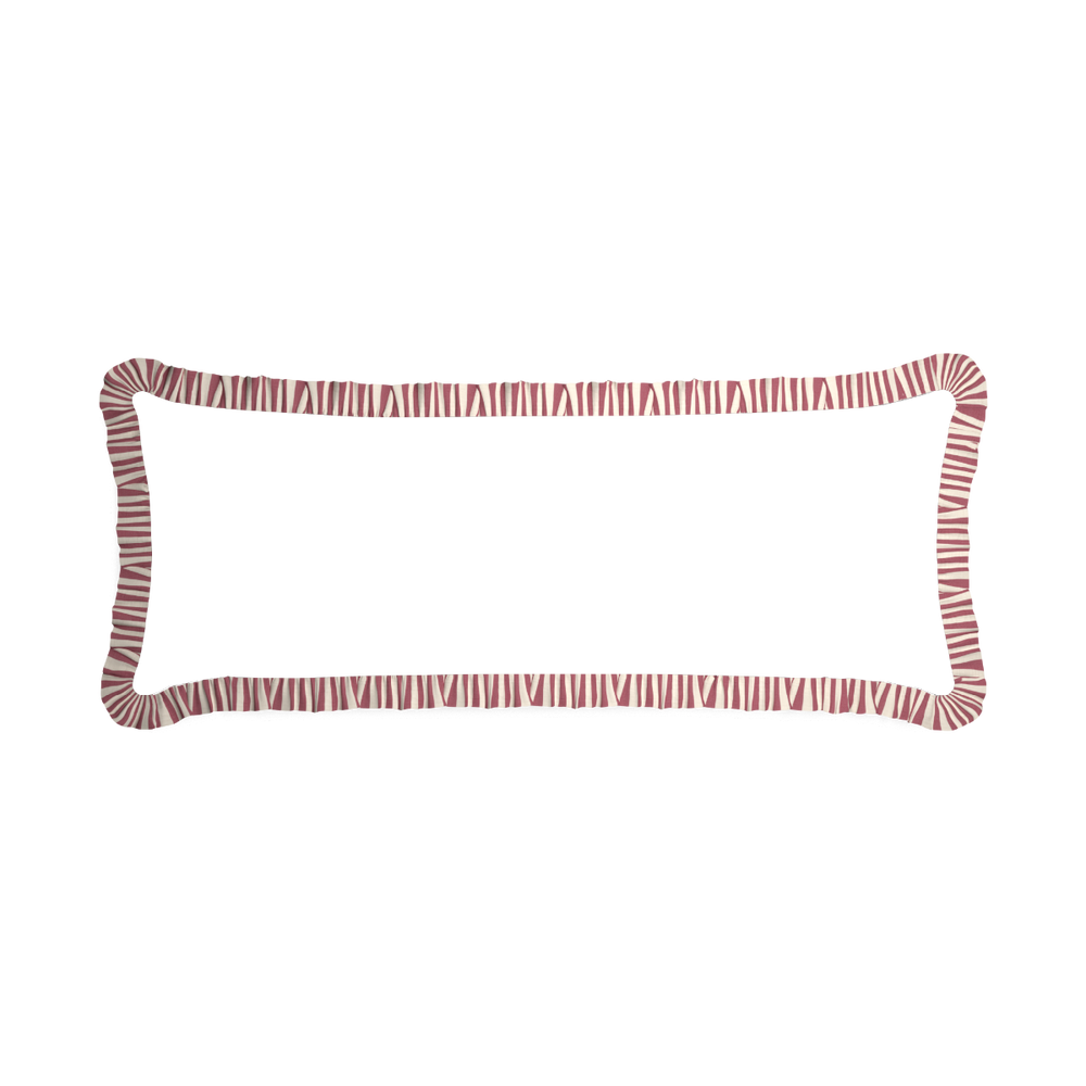 Xl-lumbar ruby moss custom pillow with l on white background