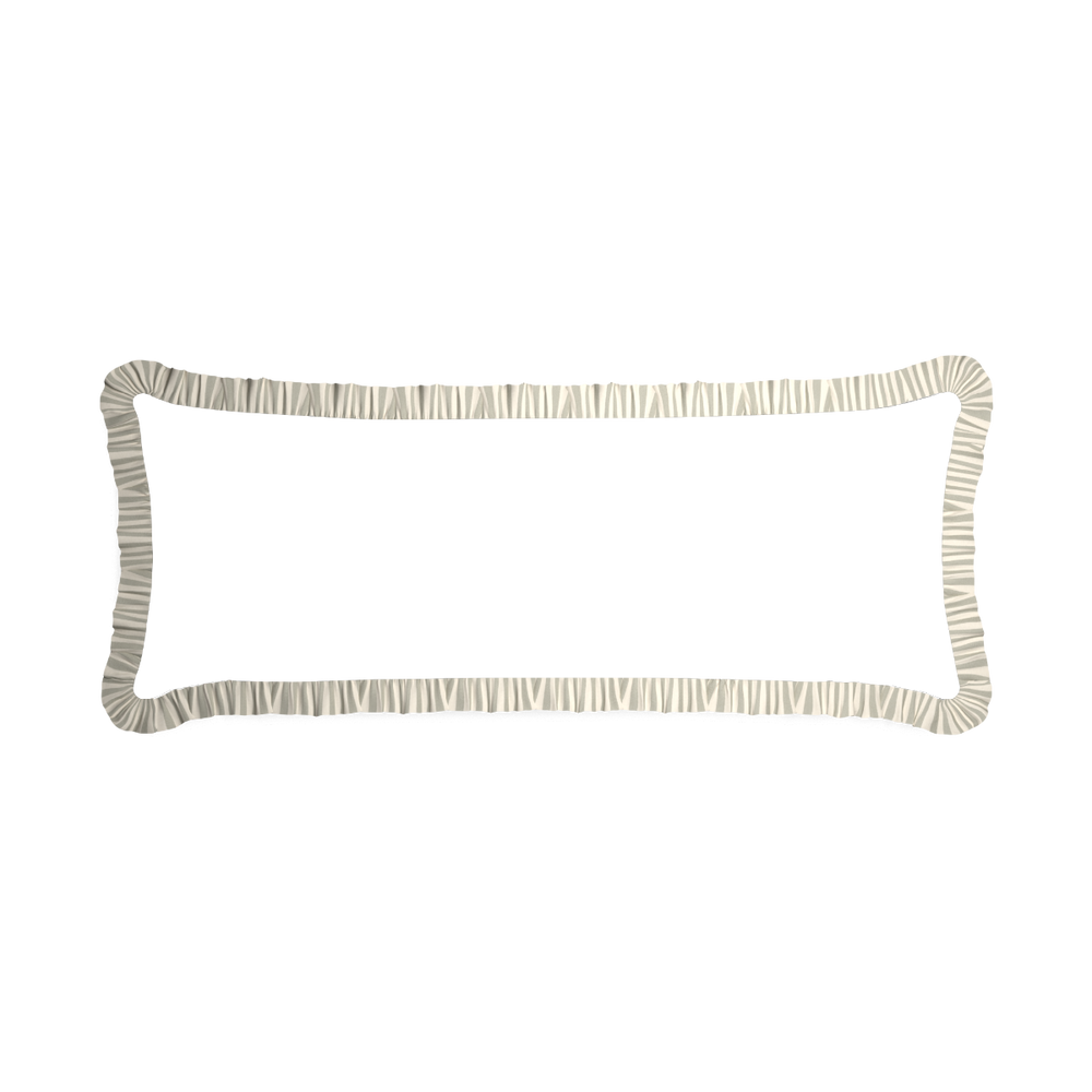 Xl-lumbar ruby moss custom pillow with l on white background