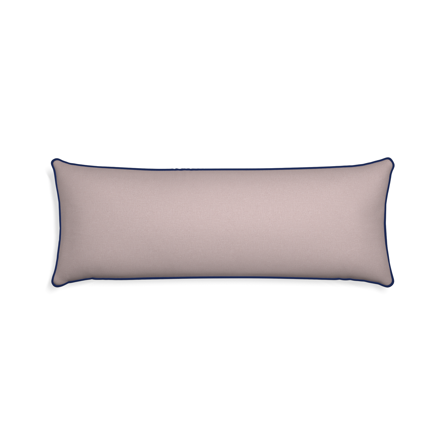 Xl-lumbar orchid custom mauve pinkpillow with midnight piping on white background