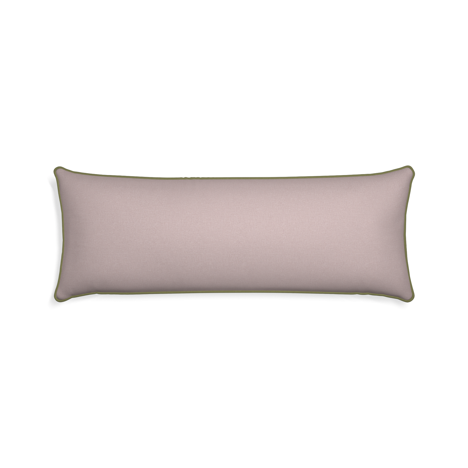 Xl-lumbar orchid custom mauve pinkpillow with moss piping on white background