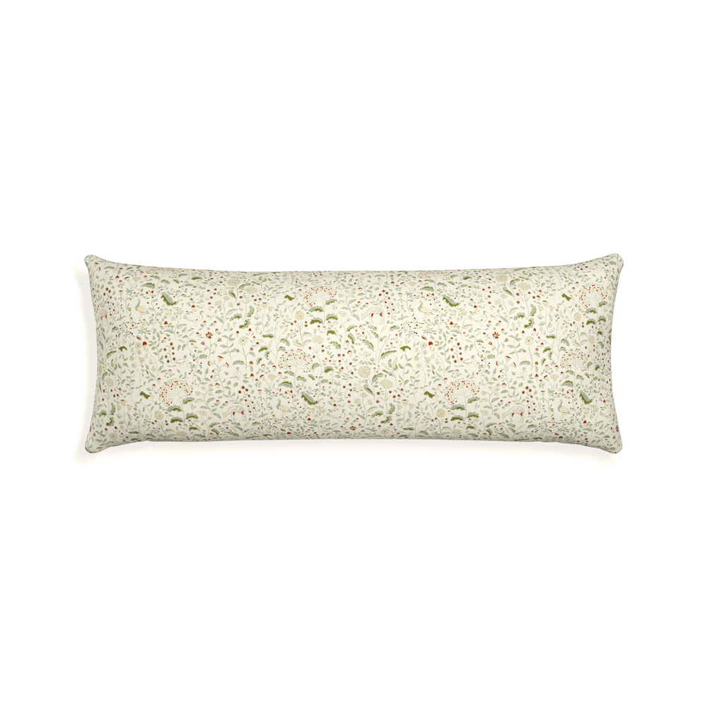 Xl-lumbar ruby moss custom pillow with n on white background