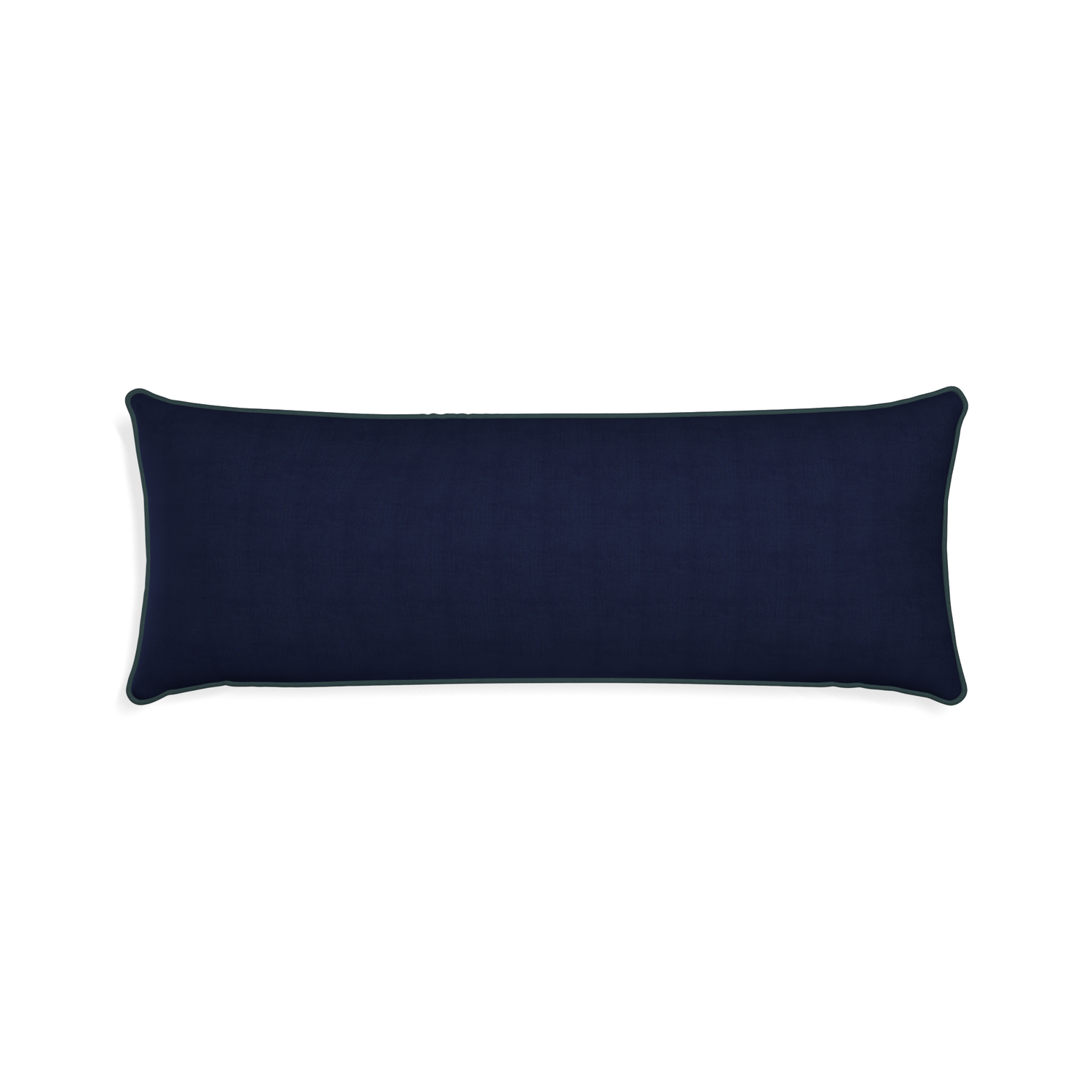 Xl-lumbar midnight custom navy bluepillow with p piping on white background