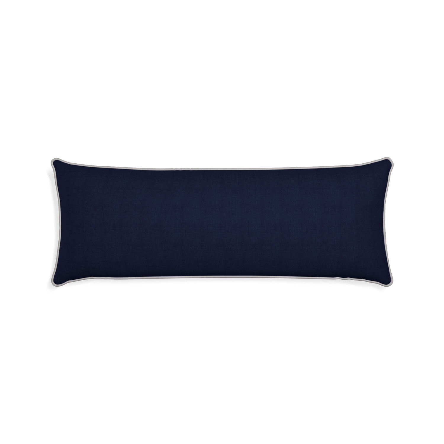 Xl-lumbar midnight custom navy bluepillow with pebble piping on white background