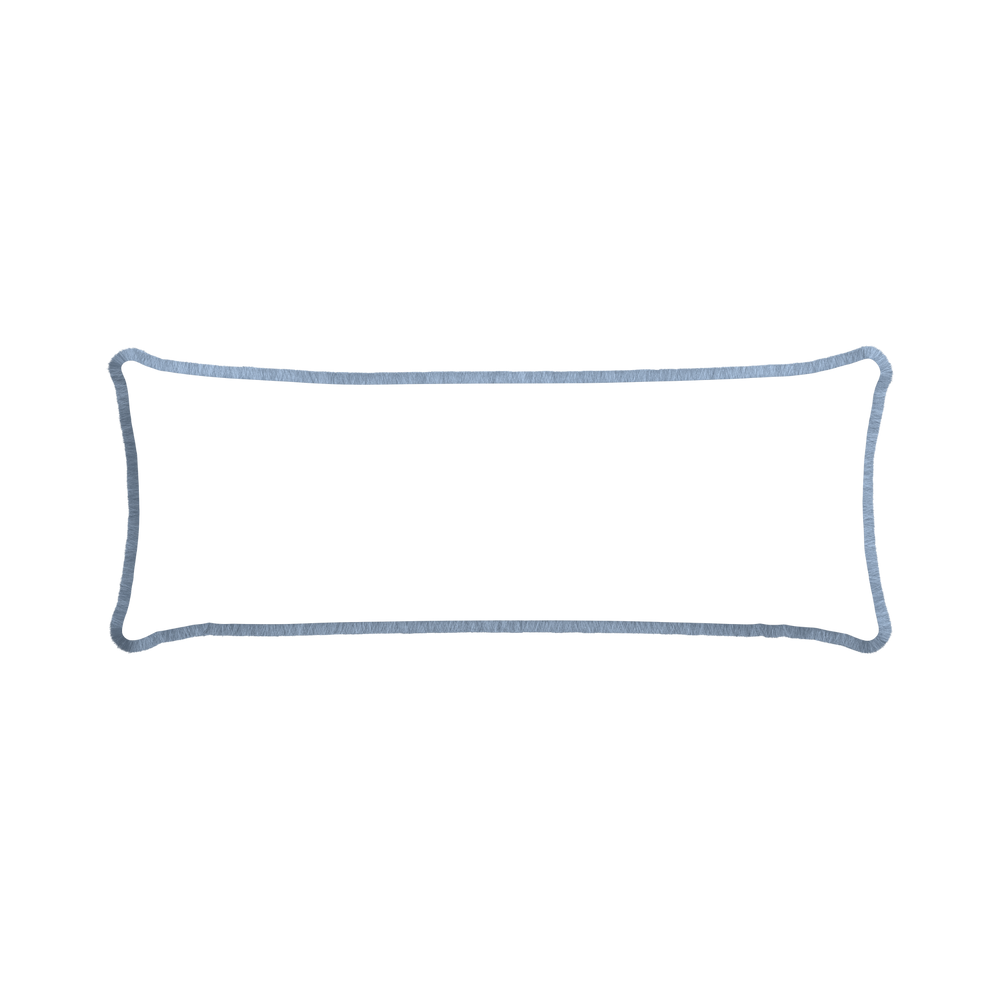Xl-lumbar gemma pear custom pillow with sky fringe on white background