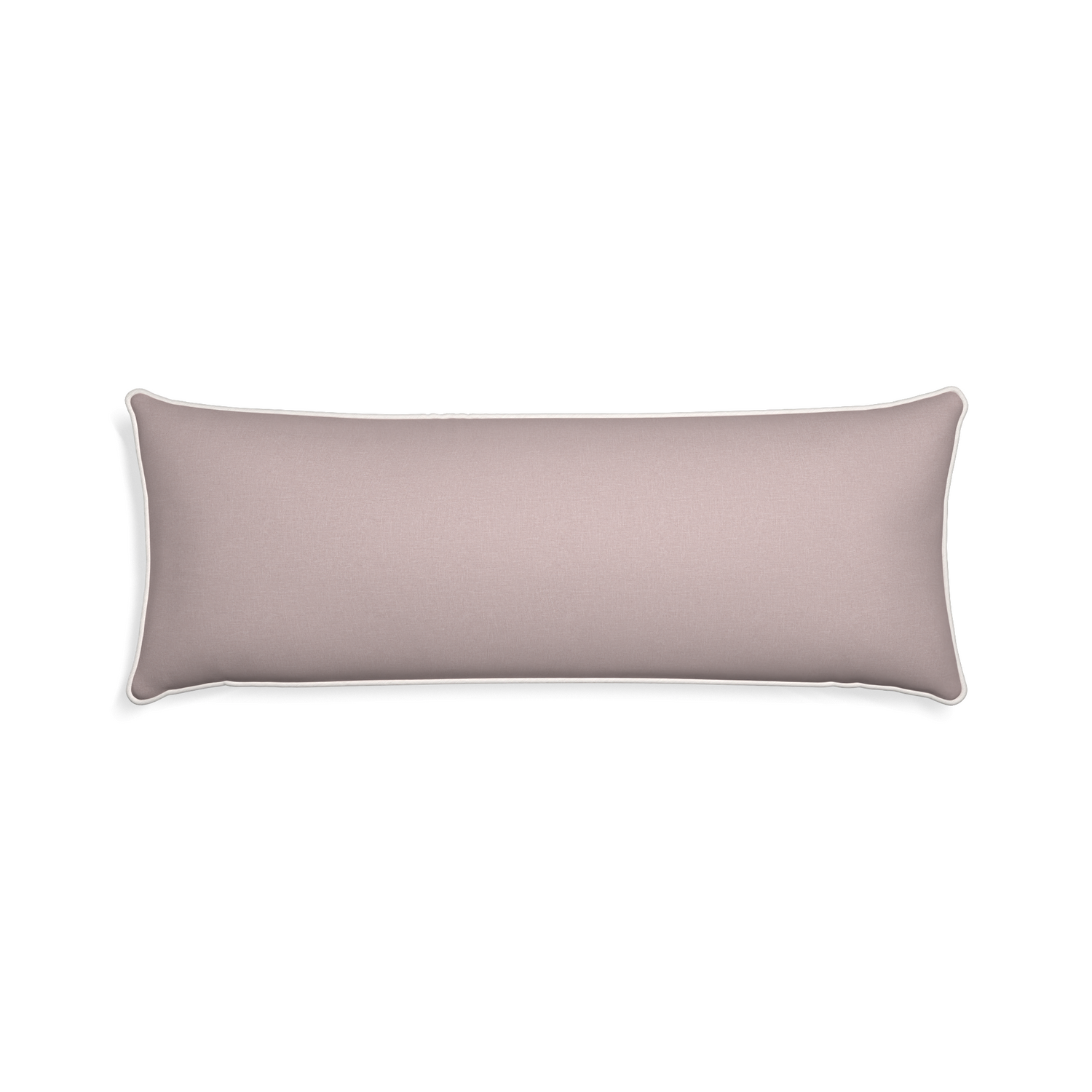 Xl-lumbar orchid custom mauve pinkpillow with snow piping on white background
