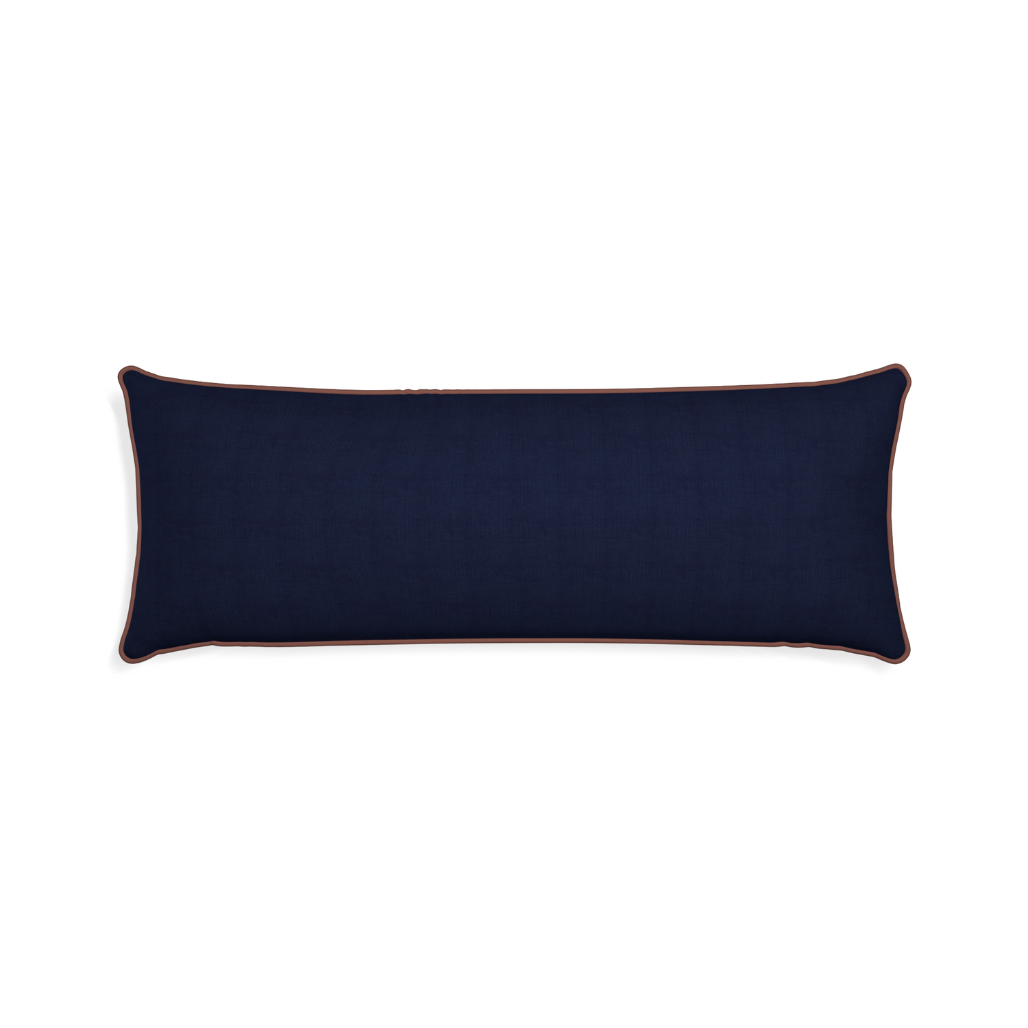Xl-lumbar midnight custom navy bluepillow with w piping on white background
