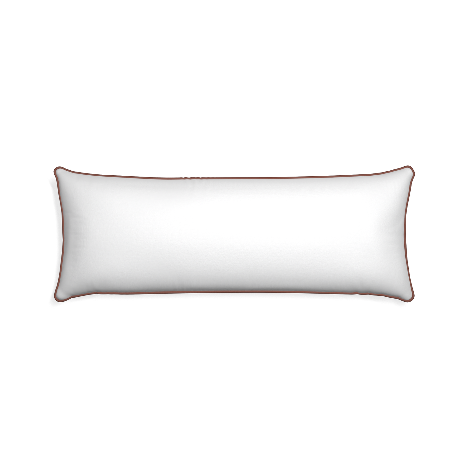 Xl-lumbar snow custom white cottonpillow with w piping on white background