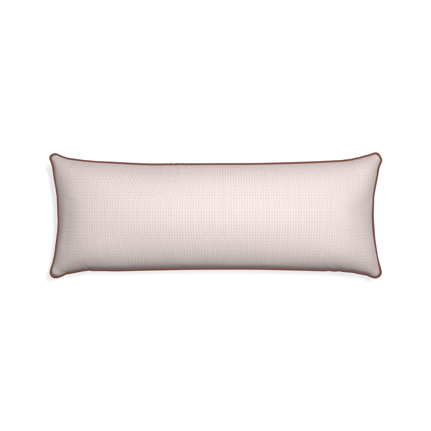 Xl-lumbar loomi pink custom pink geometricpillow with w piping on white background
