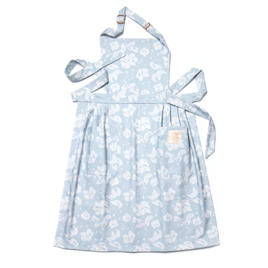Cornflower Blue Floral Printed Apron