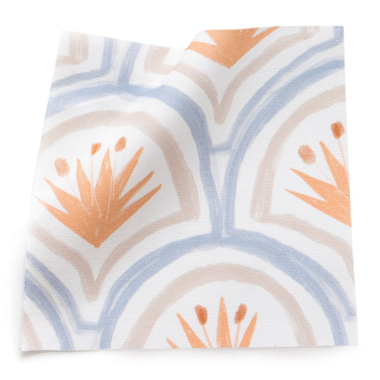 Art Deco Palm Pattern Printed Cotton Swatch