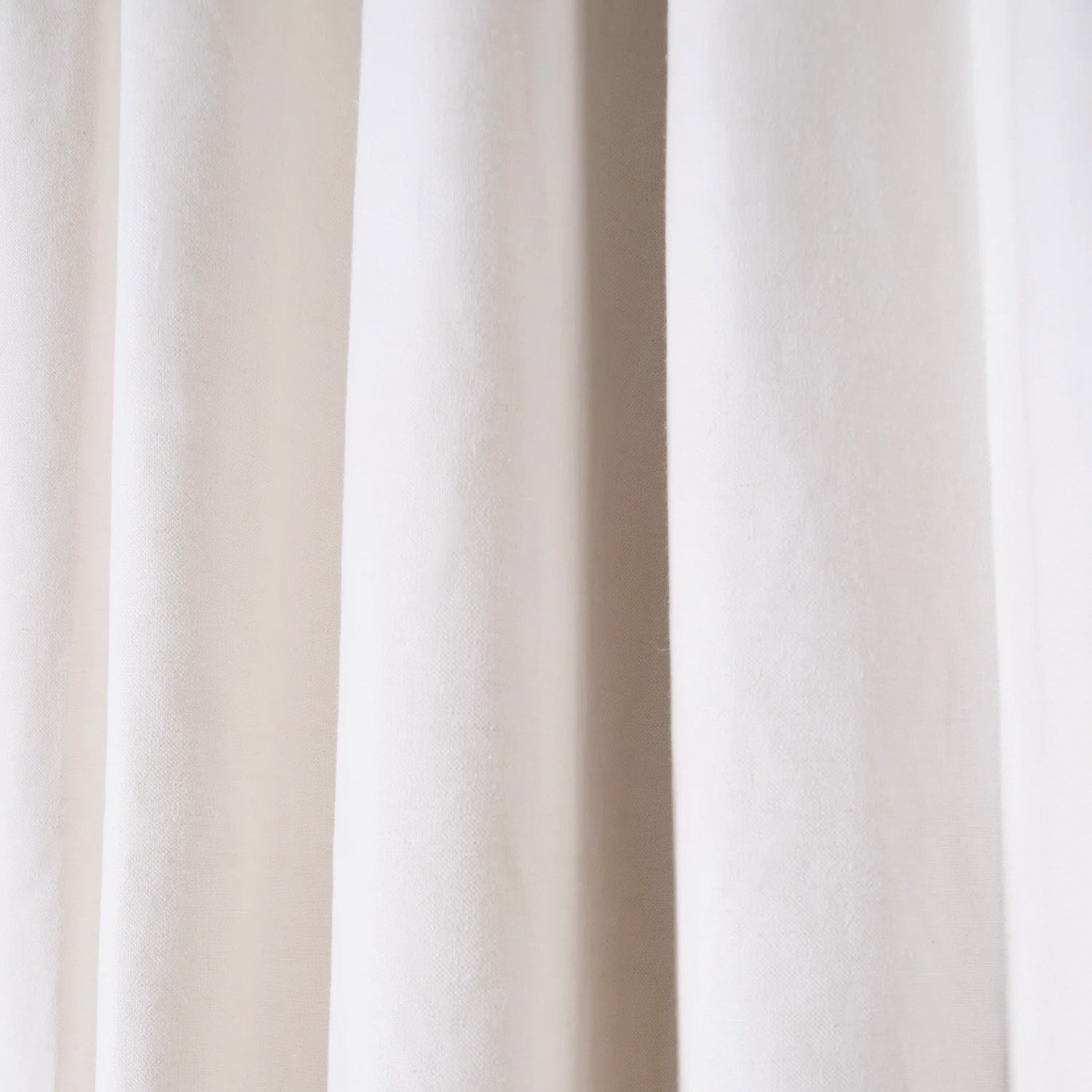 Natural White Linen Curtain Close-Up