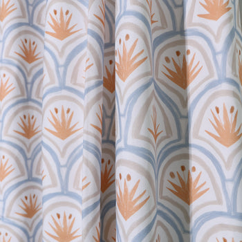 Art Deco Palm Pattern Printed Curtain Close-Up