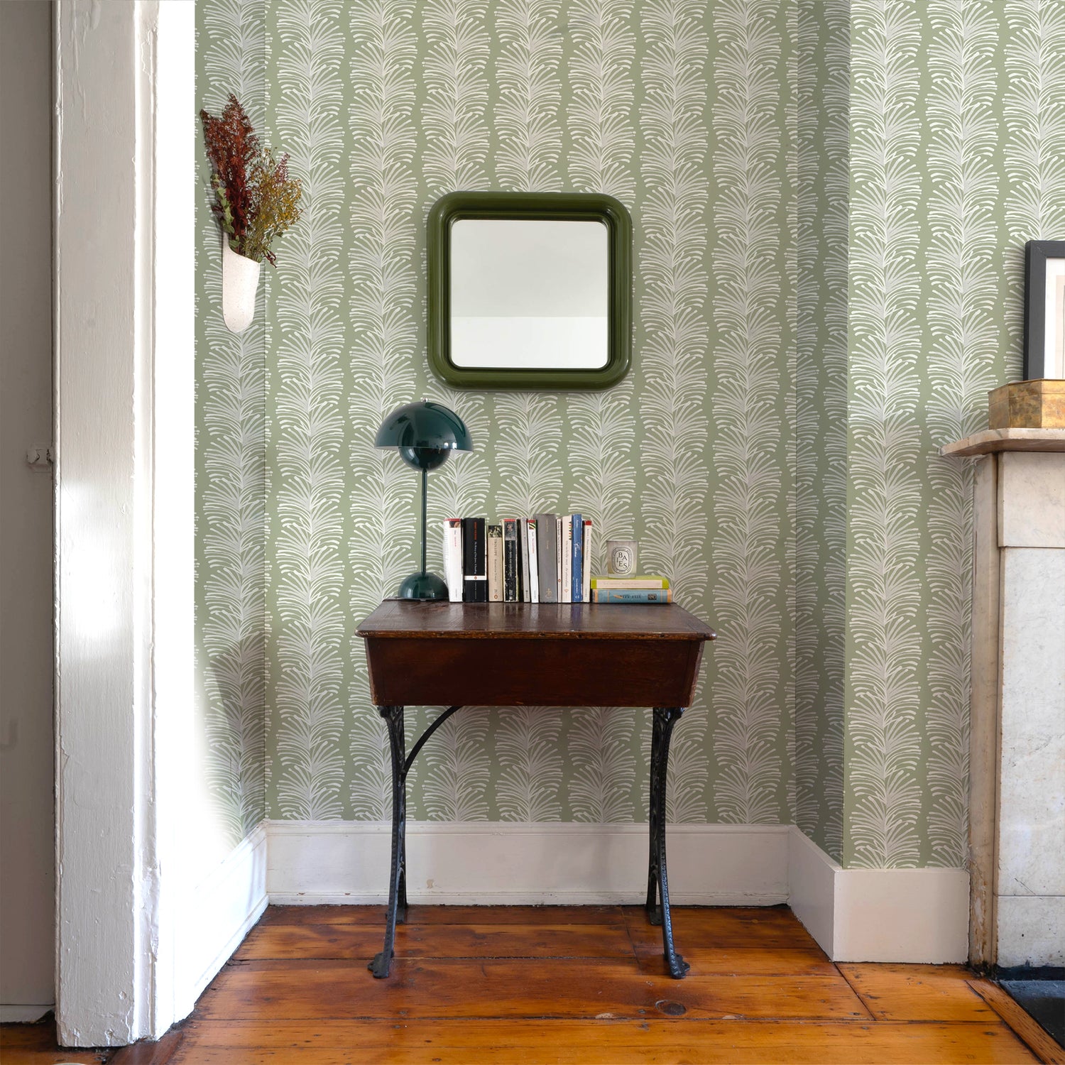 Emma Sage Wallpaper with desk