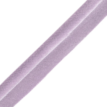 lilac velvet piping close-up
