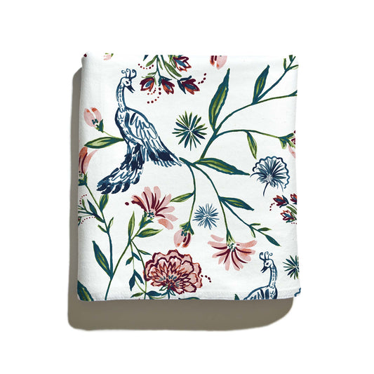 Folded Cream Chinoiserie Table Cloth