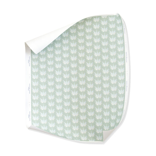 Blue & Green Floral Drop Repeat Printed Wallpaper