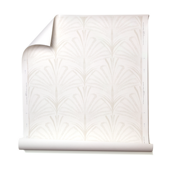 Suzy Snow wallpaper roll by Pepper Home featuring custom art-deco design inspired by crisp Bavarian winters.