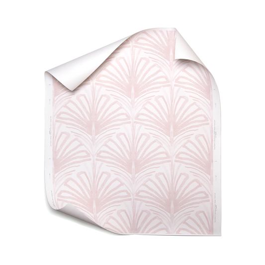 Rose Pink Palm Printed Wallpaper