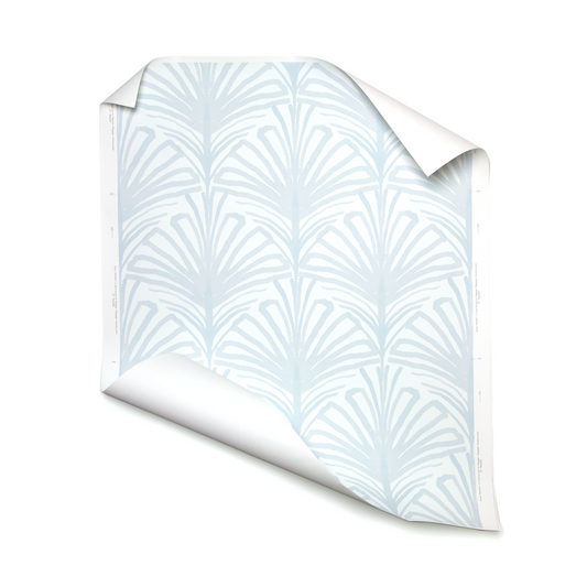 Sky Blue Palm Printed Wallpaper