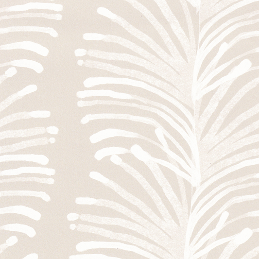 Emma Sand botanical print fabric in soft Mediterranean shades, perfect for custom curtains by Pepper Home.