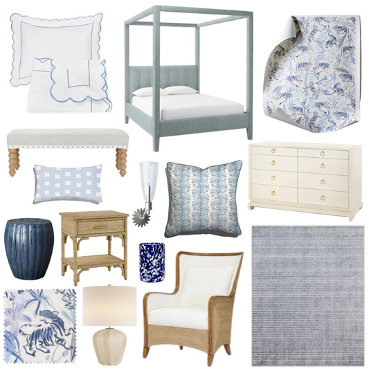 Blue With Intricate Tiger Design Custom Wallpaper: Bluest Bedroom Style Guide
