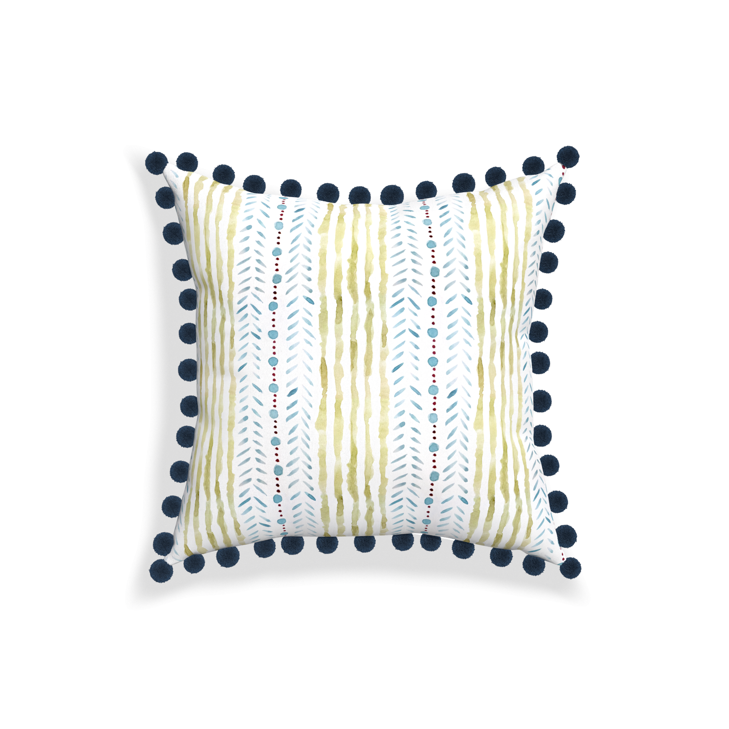 18-square julia custom blue & green stripedpillow with c on white background