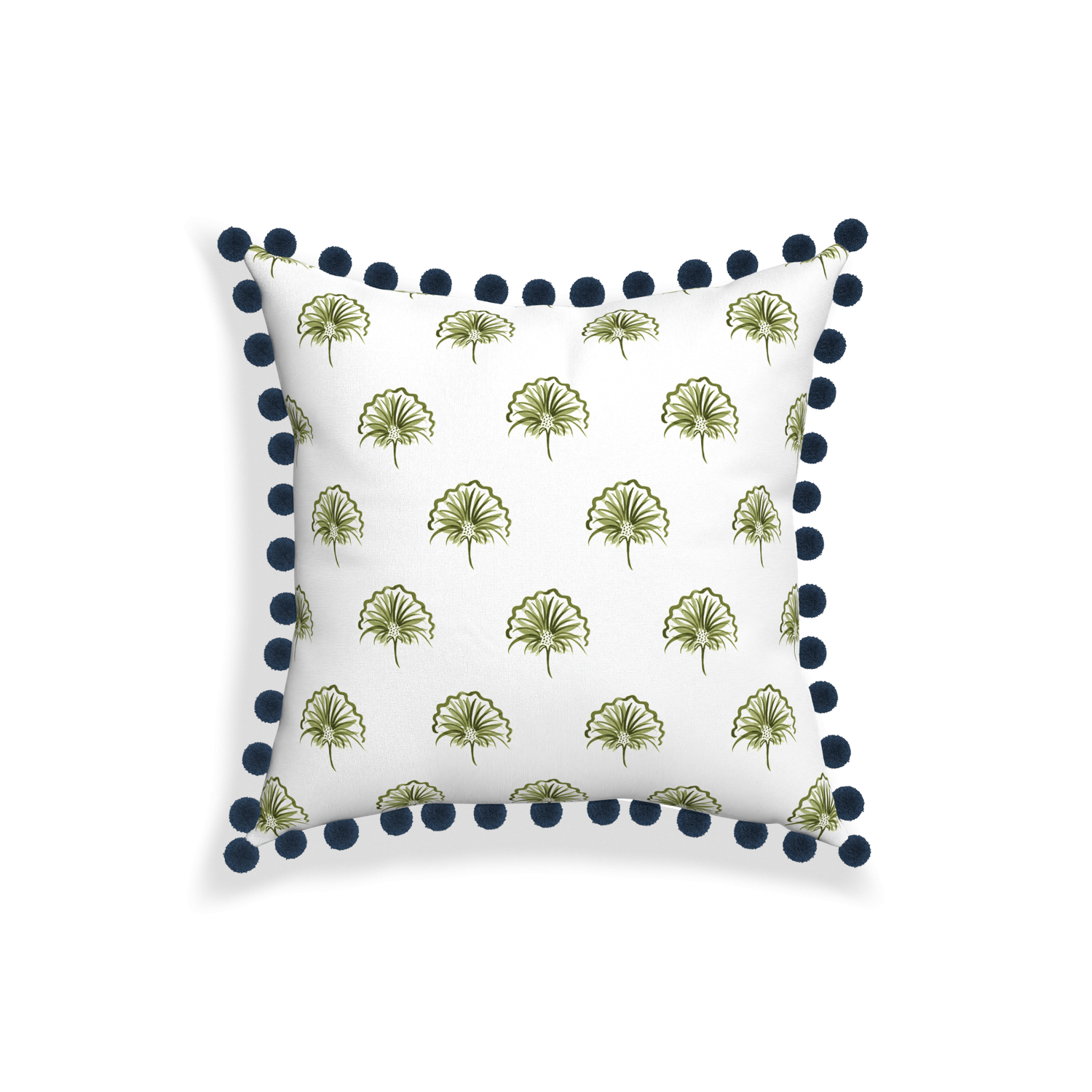 18-square penelope moss custom green floralpillow with c on white background