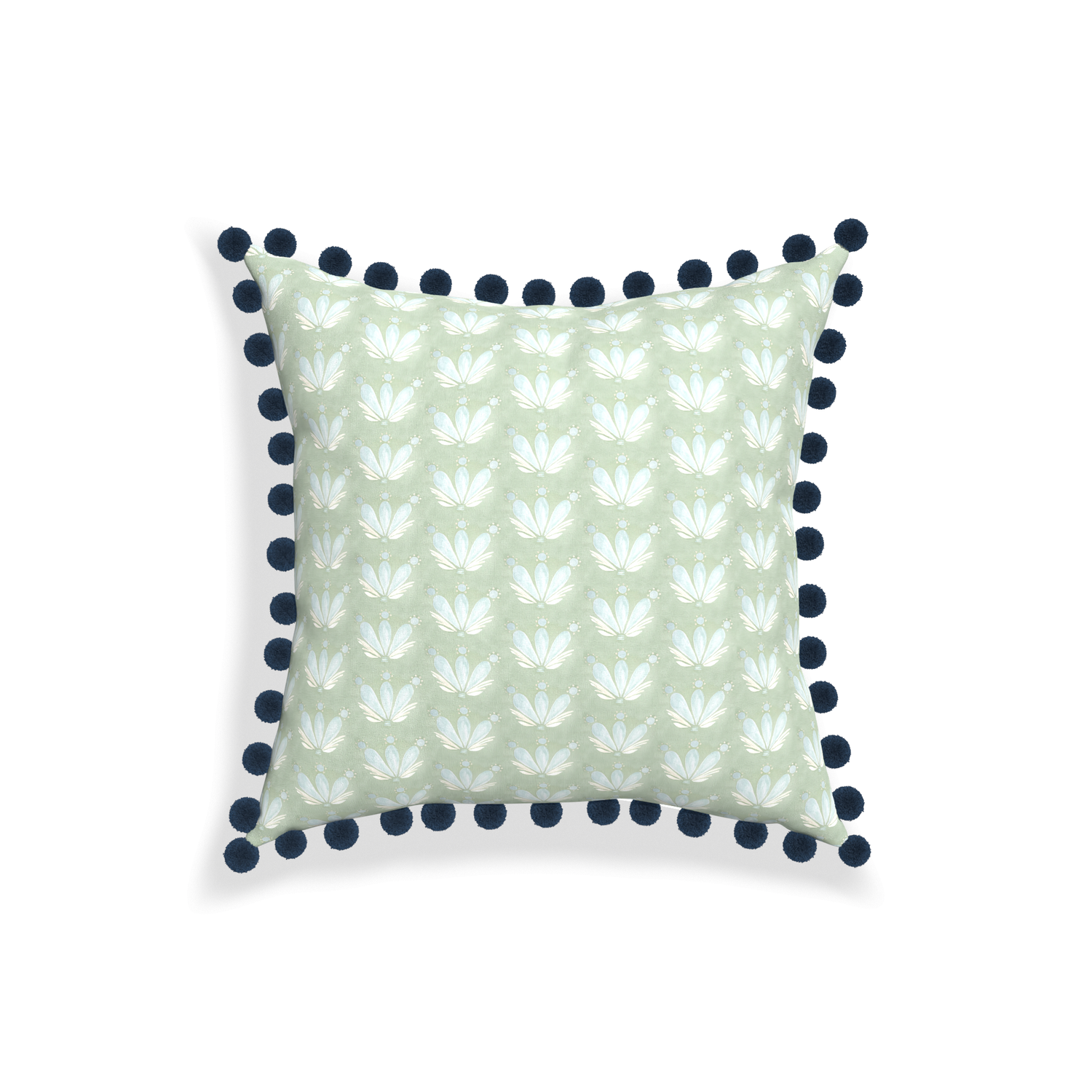 18-square serena sea salt custom blue & green floral drop repeatpillow with c on white background